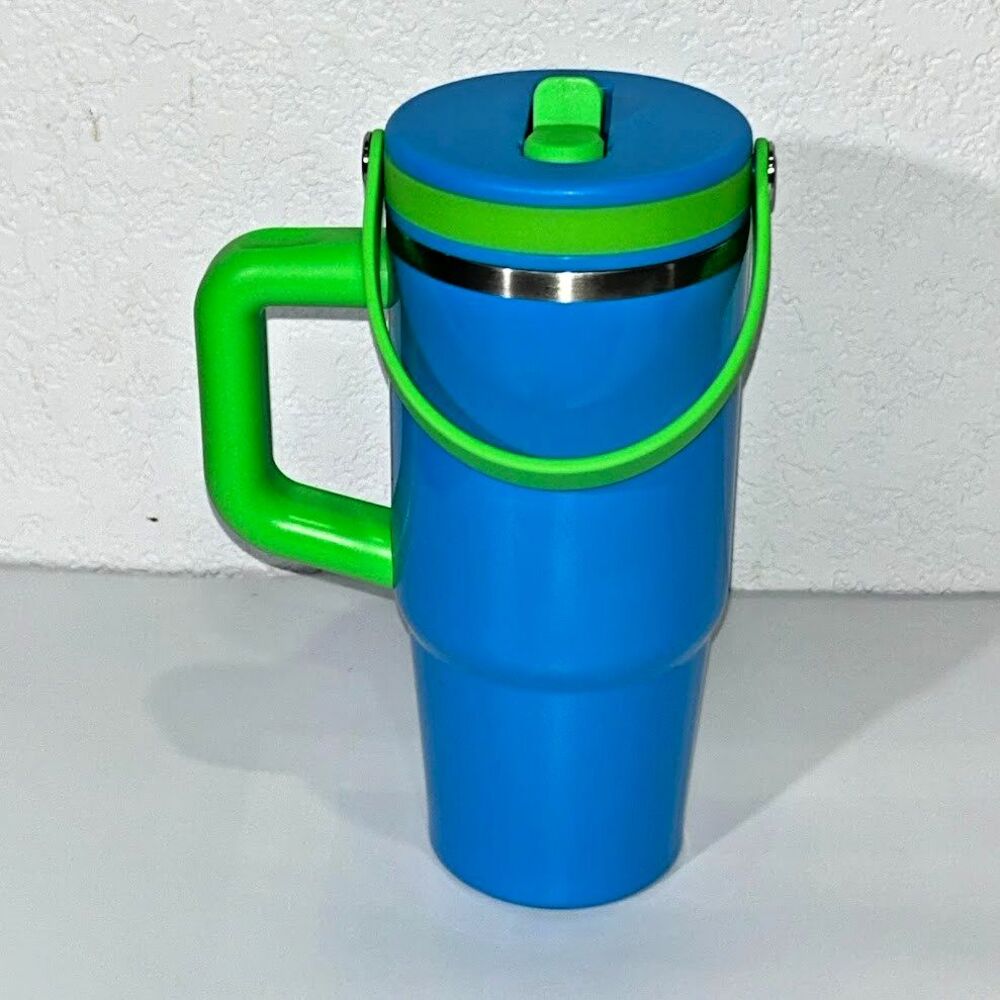 Ashland Stainless Steel Insulated Tumbler 20oz Blue / Green Leak Proof Handle